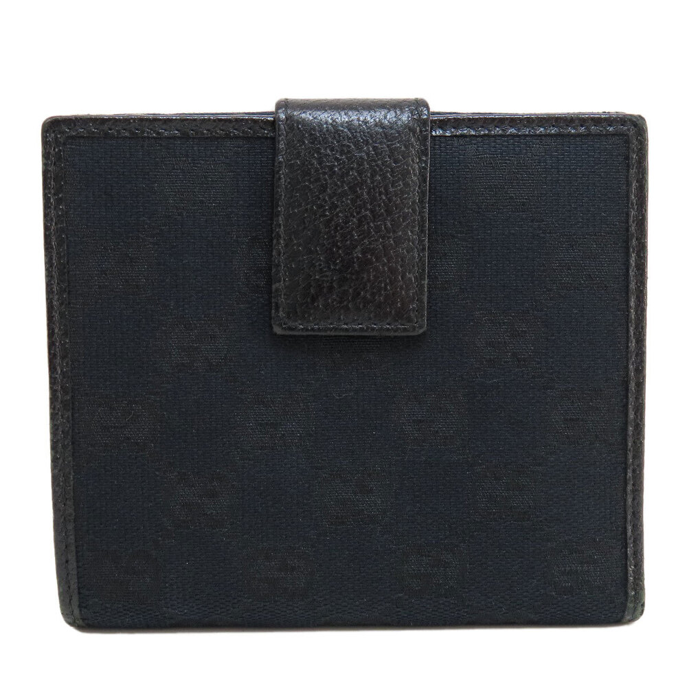 Gucci Snap Leather fold Bi Wallet GG Wallet Double Canvas